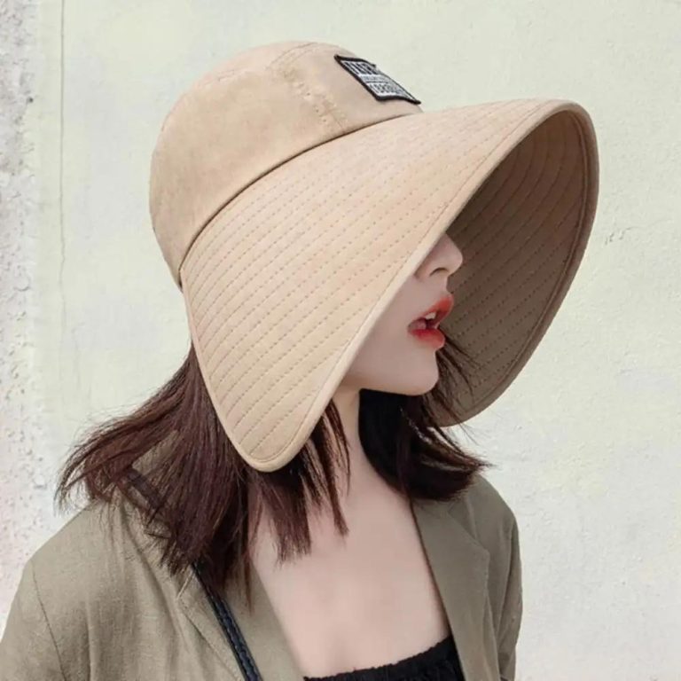 Chapeau de soleil pour femme anti-uv coréen à très large bord - Beige