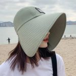 Chapeau de soleil pour femme anti-uv coréen à très large bord - Gris