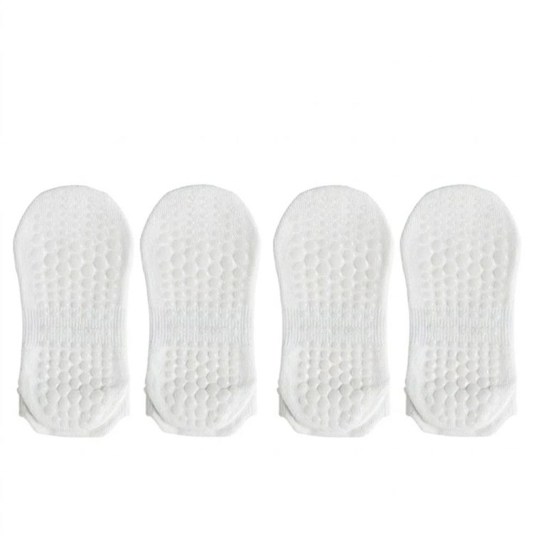 Chaussettes antidérapantes femme en mesh respirant pour le yoga - 4 Paires Blanc
