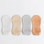 Chaussettes antidérapantes femme en mesh respirant pour le yoga - Blanc + Beige + Gris + Chair
