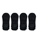 Chaussettes antidérapantes femme en mesh respirant pour le yoga - 4 Paires Noir