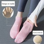 Chaussettes antidérapantes femme en mesh respirant pour le yoga