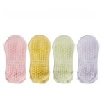 Chaussettes antidérapantes femme en mesh respirant pour le yoga - Rose + Jaune + Vert + Lilas