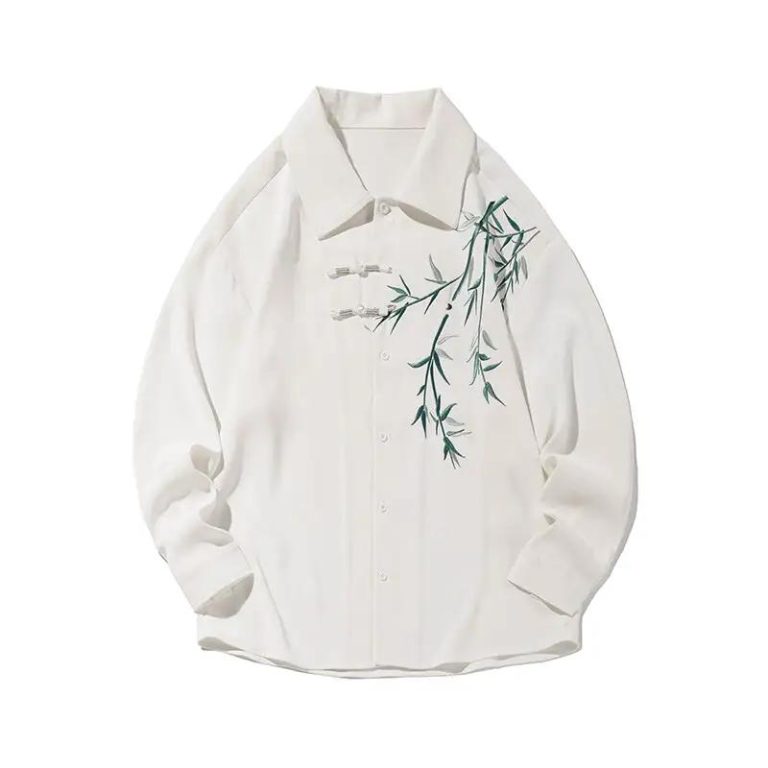 Chemise oversize homme à motifs de bambou