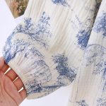 Chemise de nuit femme coréenne à imprimé pastoral