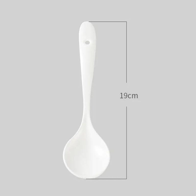 Cuillère à soupe japonaise en céramique colorée - Blanc