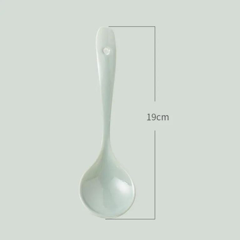 Cuillère à soupe japonaise en céramique colorée - Vert Céladon