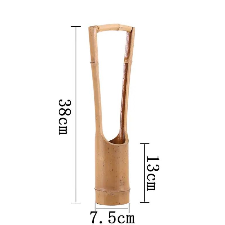 Grand vase bambou à anse torsadée ou ouverture ovale