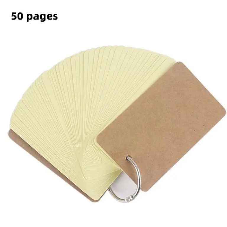 Petit bloc-notes de poche à anneau métallique et couverture kraft