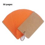 Petit bloc-notes de poche à anneau métallique et couverture kraft - Orange