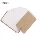 Petit bloc-notes de poche à anneau métallique et couverture kraft - Blanc