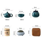 Service à thé japonais en céramique pour 4 personnes avec accessoires