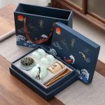 Service à thé japonais en céramique pour 4 personnes avec accessoires - Vert Céladon avec Théière Ronde