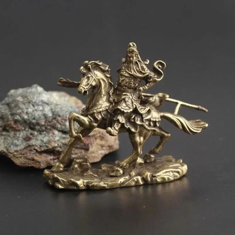Statuette cheval avec guerrier japonais monté