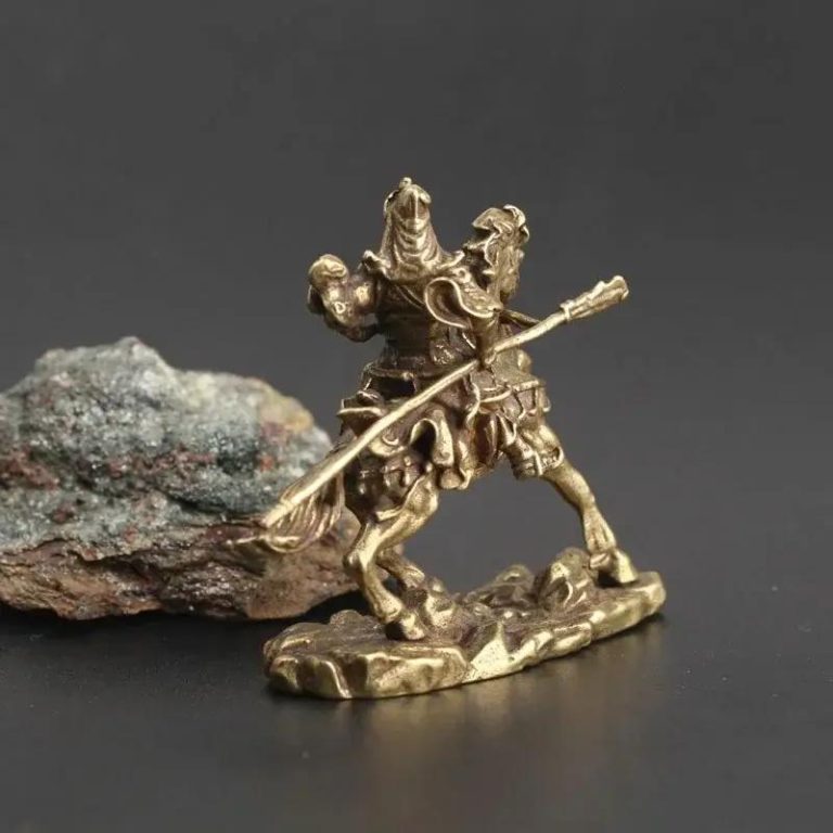 Statuette cheval avec guerrier japonais monté