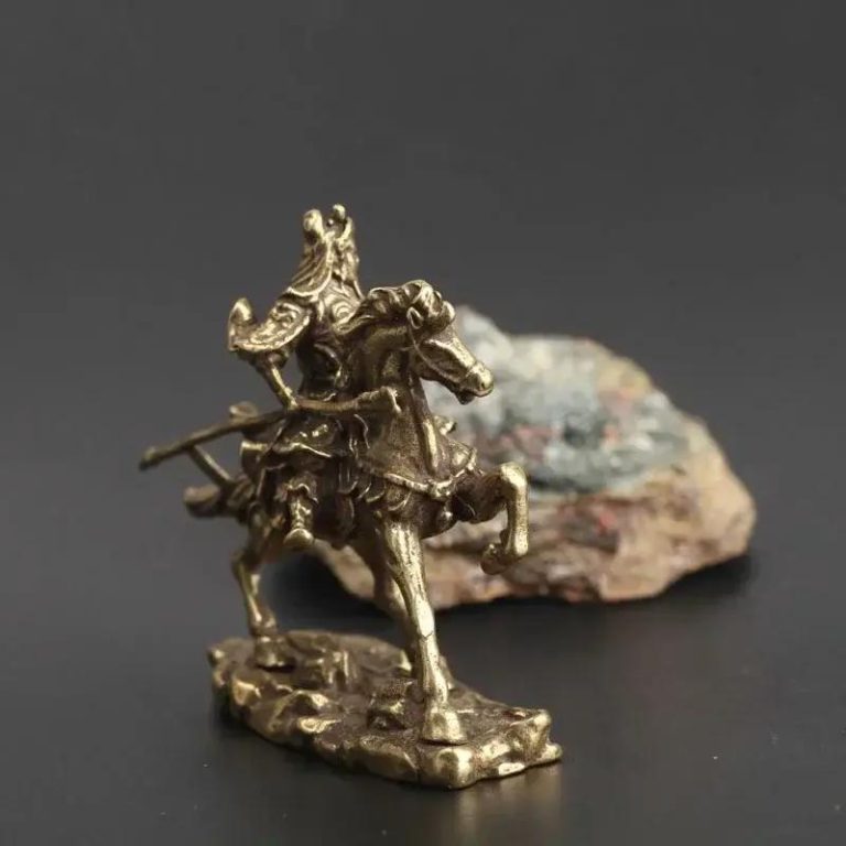 Statuette cheval avec guerrier japonais monté