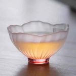 Tasse à thé japonaise en verre à fleurs sakura en lot de 4