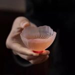 Tasse à thé japonaise en verre à fleurs sakura en lot de 4
