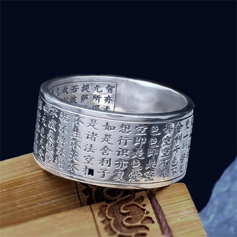 Bague-Sutra-en-argent-a-calligraphie-asiatique-gravee-picture-2