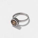 Bague-chevaliere-Om-en-argent-925-ornee-dun-symbole-dore-en-relief-picture-3