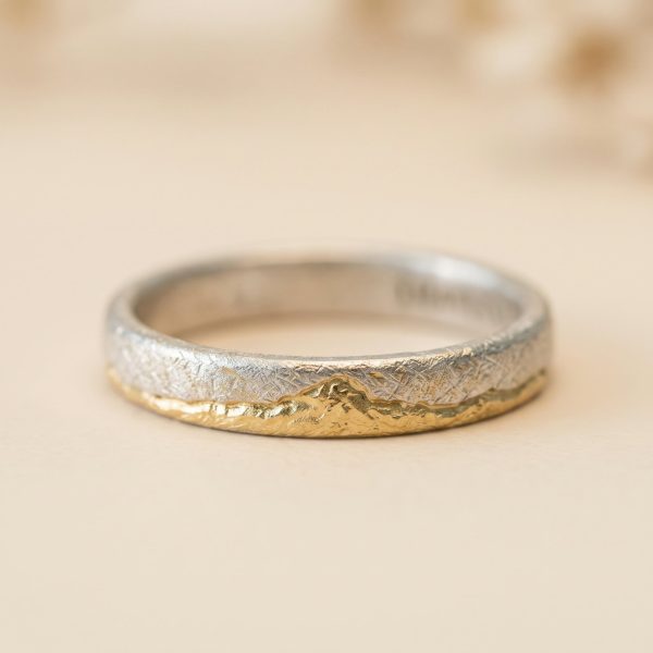 Bague en argent 925 fine avec motif du Mont Fuji