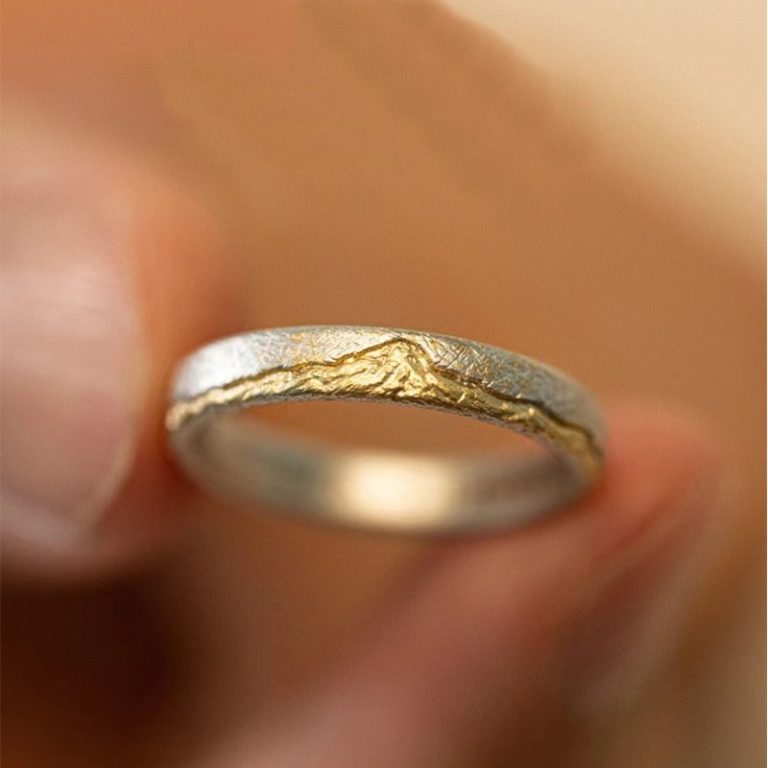 Bague-en-argent-925-fine-avec-motif-du-Mont-Fuji-picture-1
