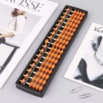 Boulier-japonais-soroban-traditionnel-a-perles-mobiles-et-cadre-noir-picture-1