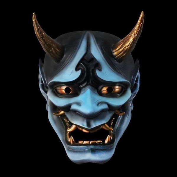 Masque oni hannya intégral aux détails dorés