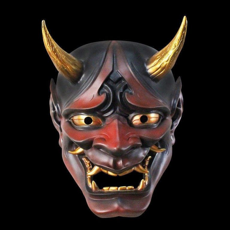 Masque-oni-hannya-integral-aux-details-dores-picture-3