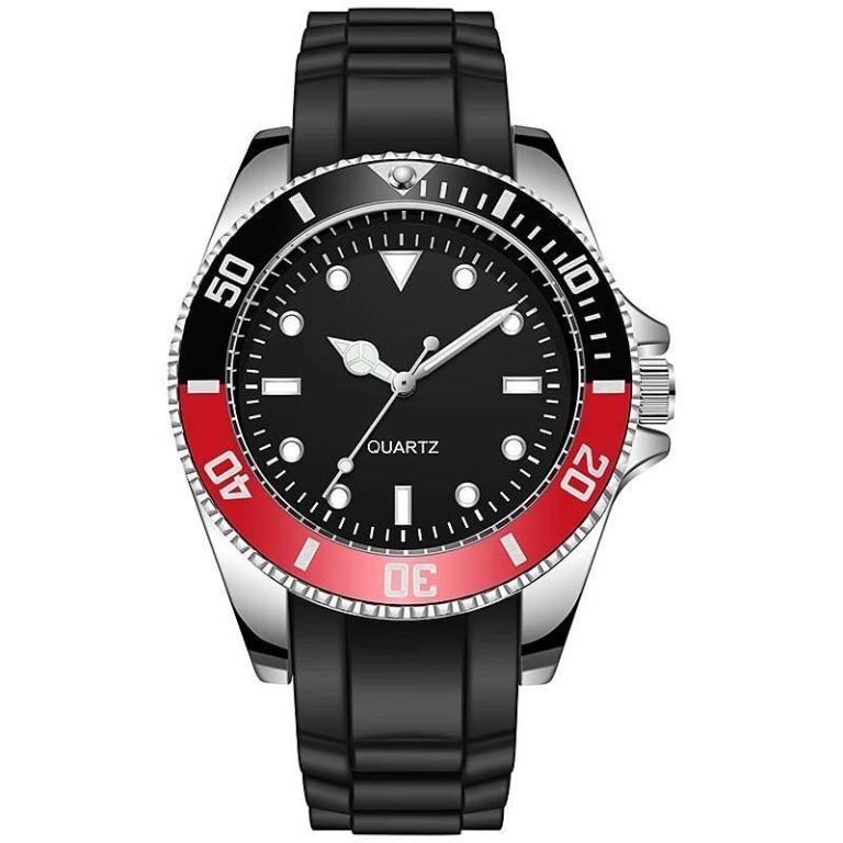Montre de plongée sous-marine homme avec lunette rotative unidirectionnelle et index luminescents