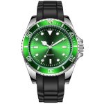Montre de plongée sous-marine homme avec lunette rotative unidirectionnelle et index luminescents