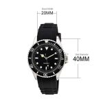 Montre de plongée sous-marine homme avec lunette rotative unidirectionnelle et index luminescents