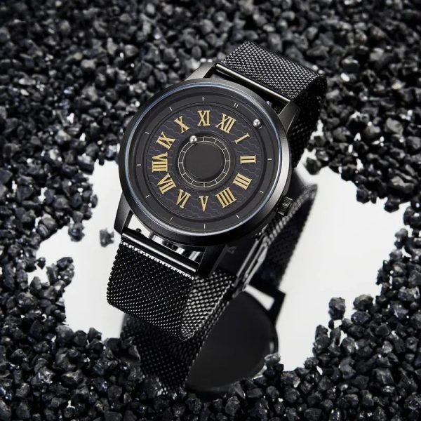 Montre sans aiguilles au design futuriste minimaliste avec mouvement quartz Miyota