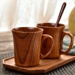 Mug en bois de jujubier naturel au style vintage