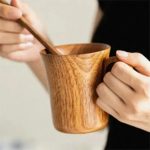 Mug en bois de jujubier naturel au style vintage