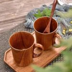 Mug en bois de jujubier naturel au style vintage