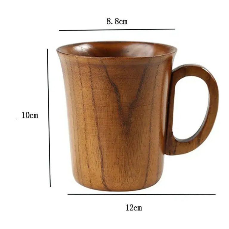 Mug en bois de jujubier naturel au style vintage