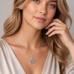 Pendentif om en argent sterling 925 ajouré et orné de zirconiums scintillants