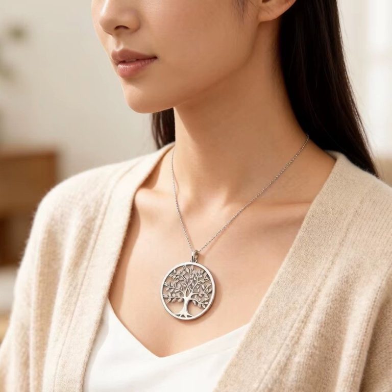 Pendentif-rond-ajoure-en-argent-925-a-motif-darbre-de-vie-picture-1