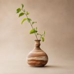 Petit-vase-en-ceramique-artisanale-de-forme-bulbeuse-avec-col-etroit-et-stries-t-miniature