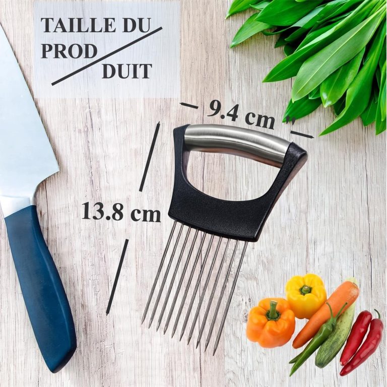 Pique à oignon en inox à 10 lames parallèles