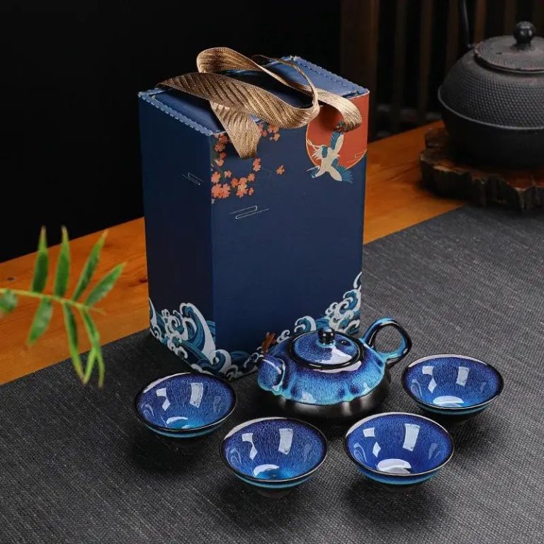 Service-a-the-japonais-ceramique-au-glacis-bleu-Jun-Kiln-picture-1