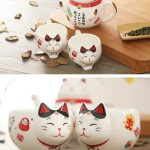 Service-a-the-japonais-en-porcelaine-fine-en-forme-de-chat-Maneki-neko-avec-filt-picture-3