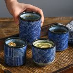 Tasse-a-the-japonaise-en-ceramique-artisanale-a-motifs-de-vagues-et-geometriques-picture-2