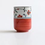 Tasse-japonaise-en-ceramique-a-motifs-floraux-en-relief-et-lisere-dore-picture-11