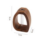 Vase soliflore design en bois de noyer avec tube en verre, style minimaliste art déco