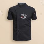 Veste-de-cuisine-professionnelle-a-manches-courtes-avec-col-montant-et-broderie-picture-1-1