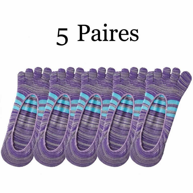 5 paires de chaussettes d'été invisibles pour hommes, en coton, rayures colorées, fines, douces, bouche peu profonde, respirantes, déodorantes, 5 doigts