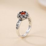 Bague-mantra-de-fleur-de-lotus-en-metal-argente-vieilli-avec-pierre-agate-picture-1-1