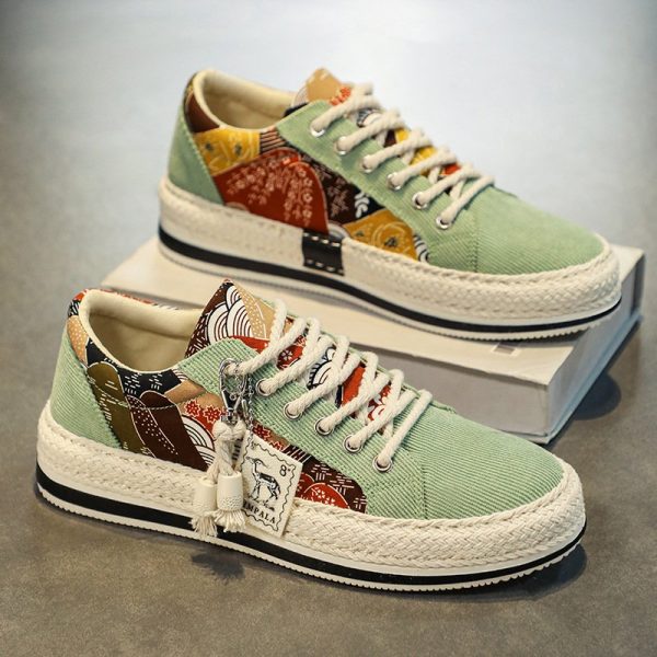 Baskets basses seigaiha semelle en corde
